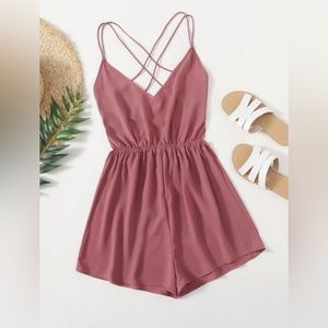 Brand new criss cross backless romper